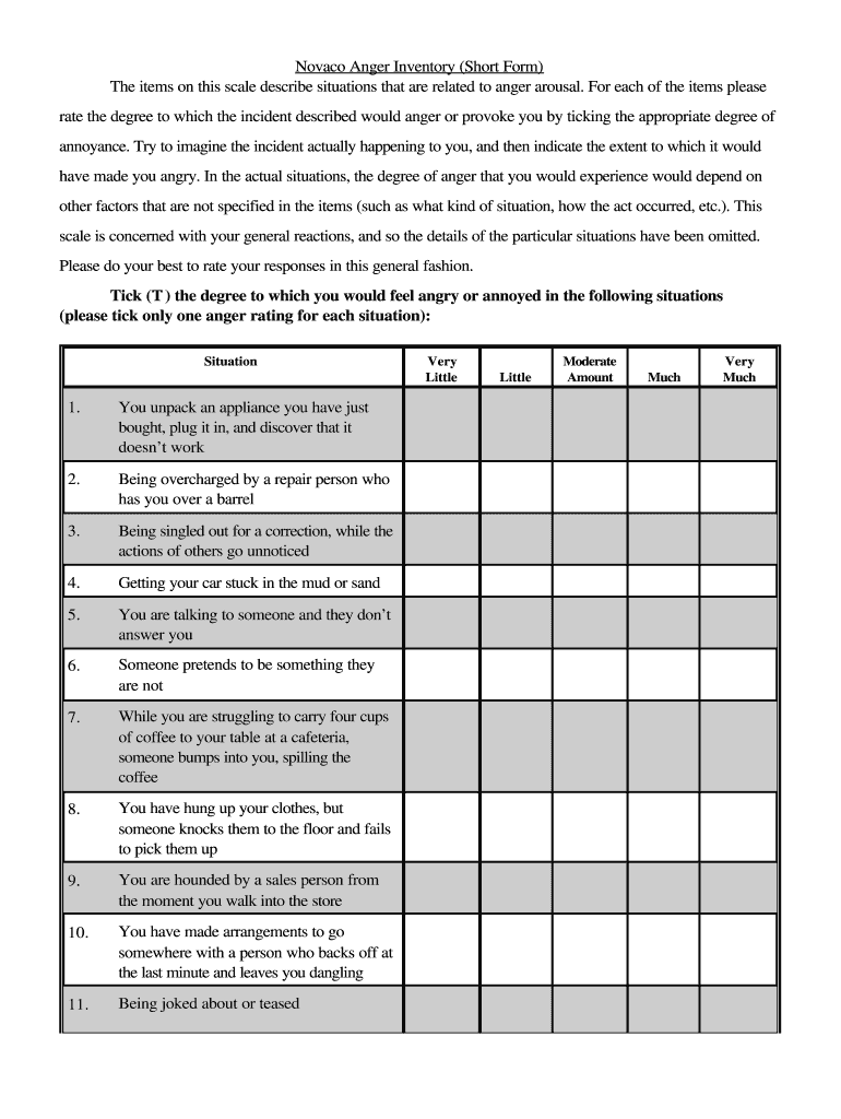 Anger Management Assessment Pdf Fill Online Printable Fillable Blank PdfFiller