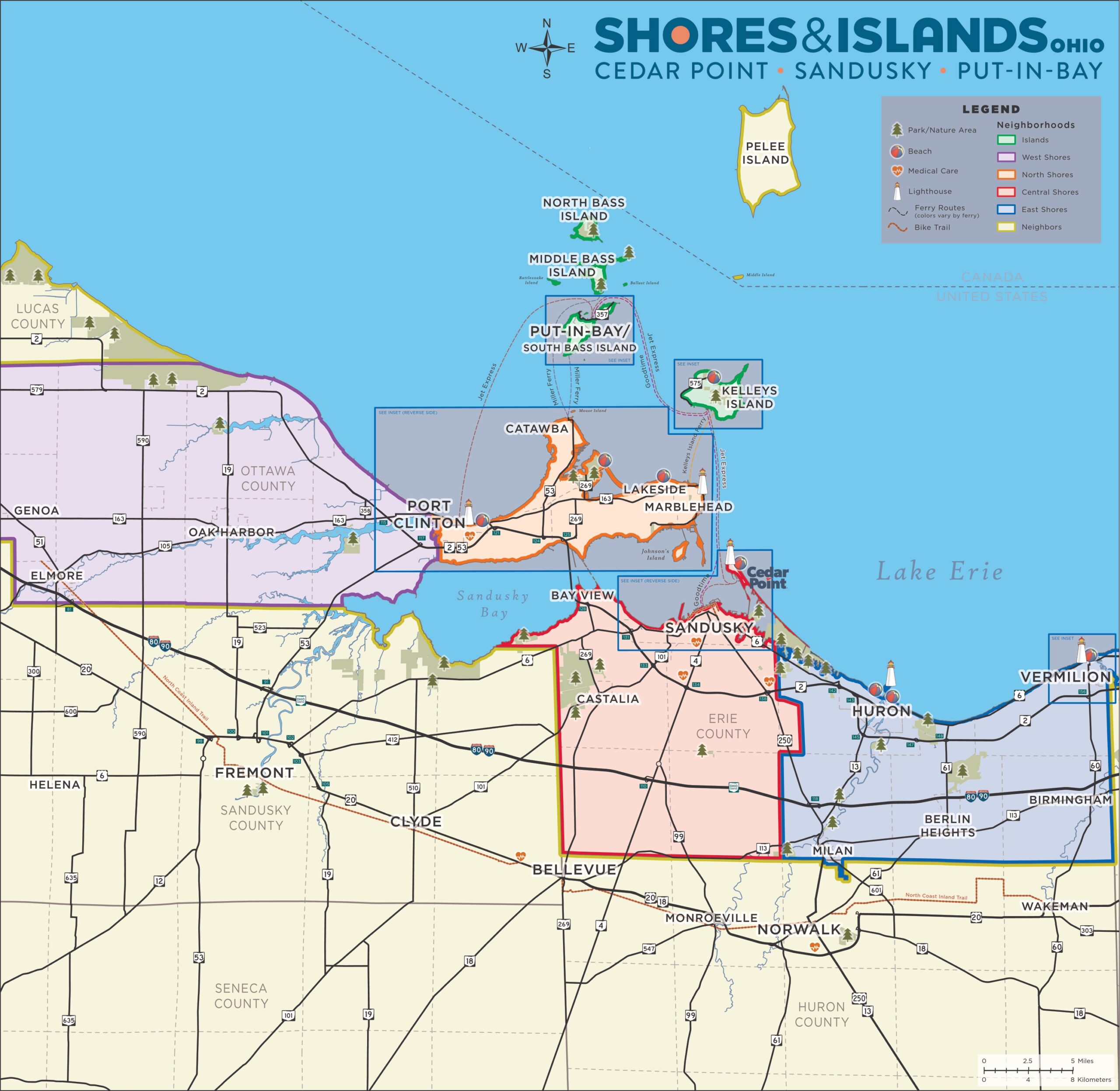 Area Map Shores Islands Ohio