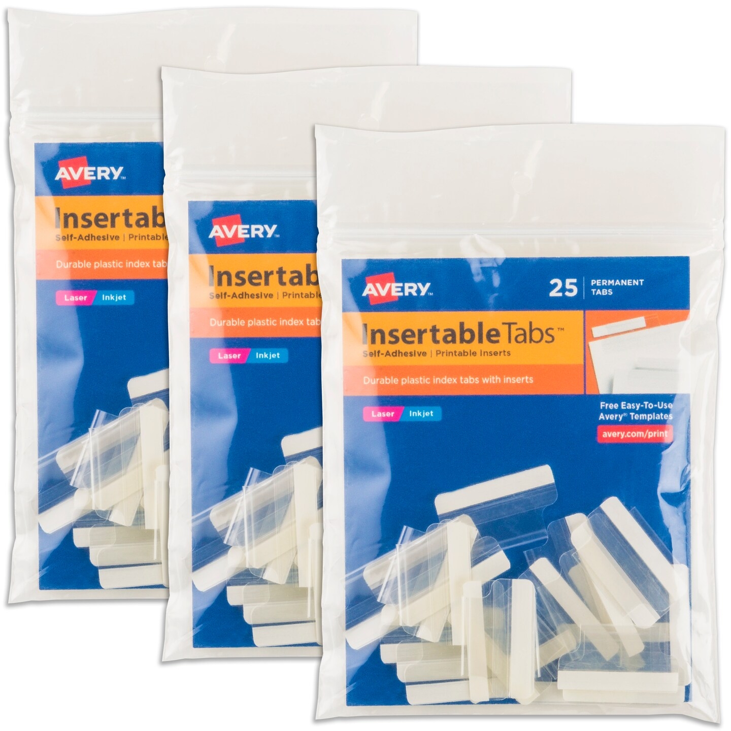 Avery Self Adhesive Index Tabs With Printable Inserts 1 Inch 25 Tabs Per Pack 3 Packs 75 Tabs Total 16221 Michaels
