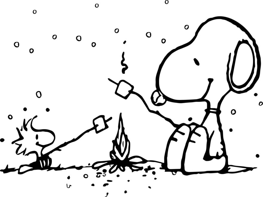 Awesome Snoopy And Woodstock Camping Coloring Page Snoopy Coloring Pages Camping Coloring Pages Christmas Coloring Books