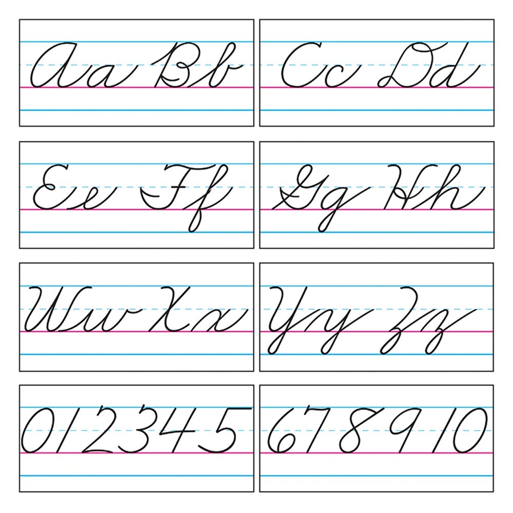 Basic Alphabet Zaner Bloser Cursive Bulletin Board Set T 1859 Trend Enterprises Inc Alphabet Lines
