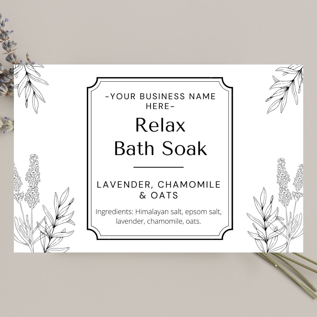 Lavender Bath Salts Printable Labels