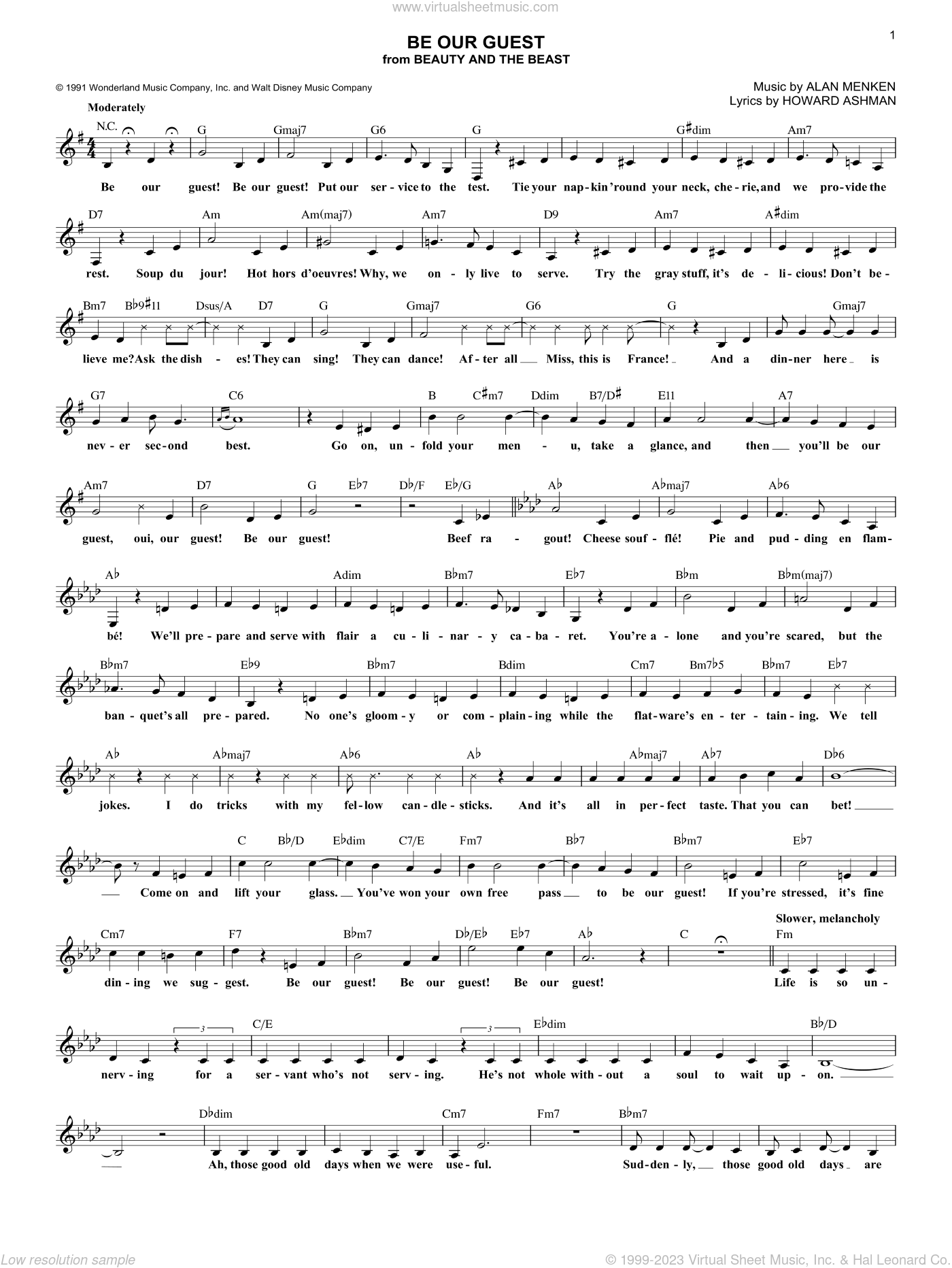 Be Our Guest Beauty And The Beast Lyrics HD Worksheets Library
