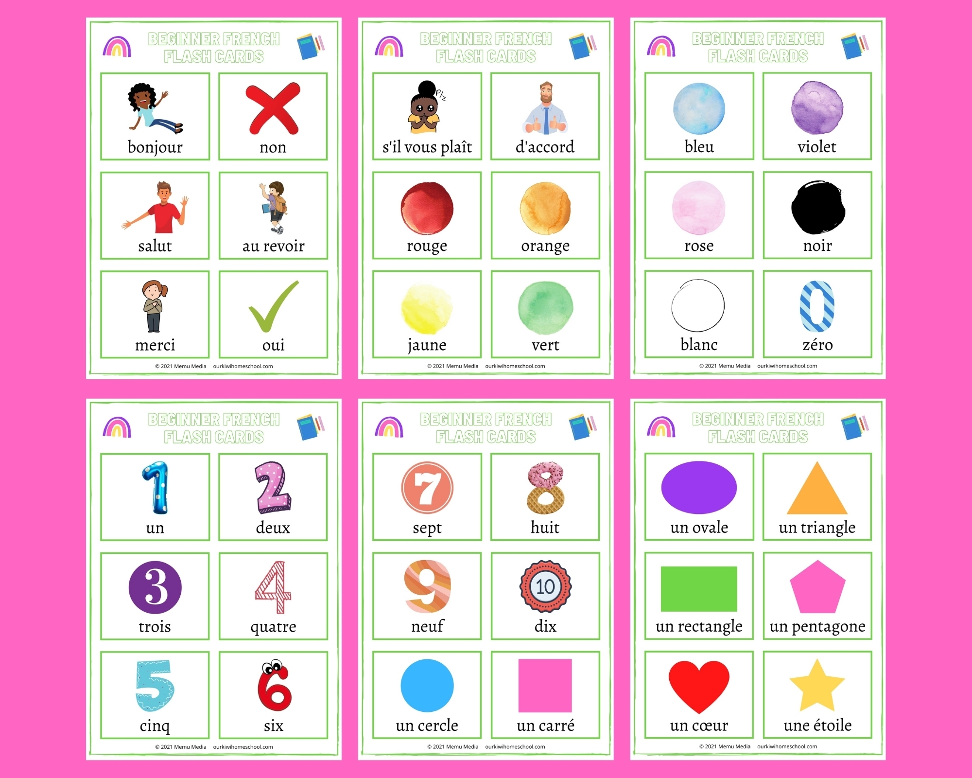 Beginner French Flash Cards Our Kiwi Homeschool
