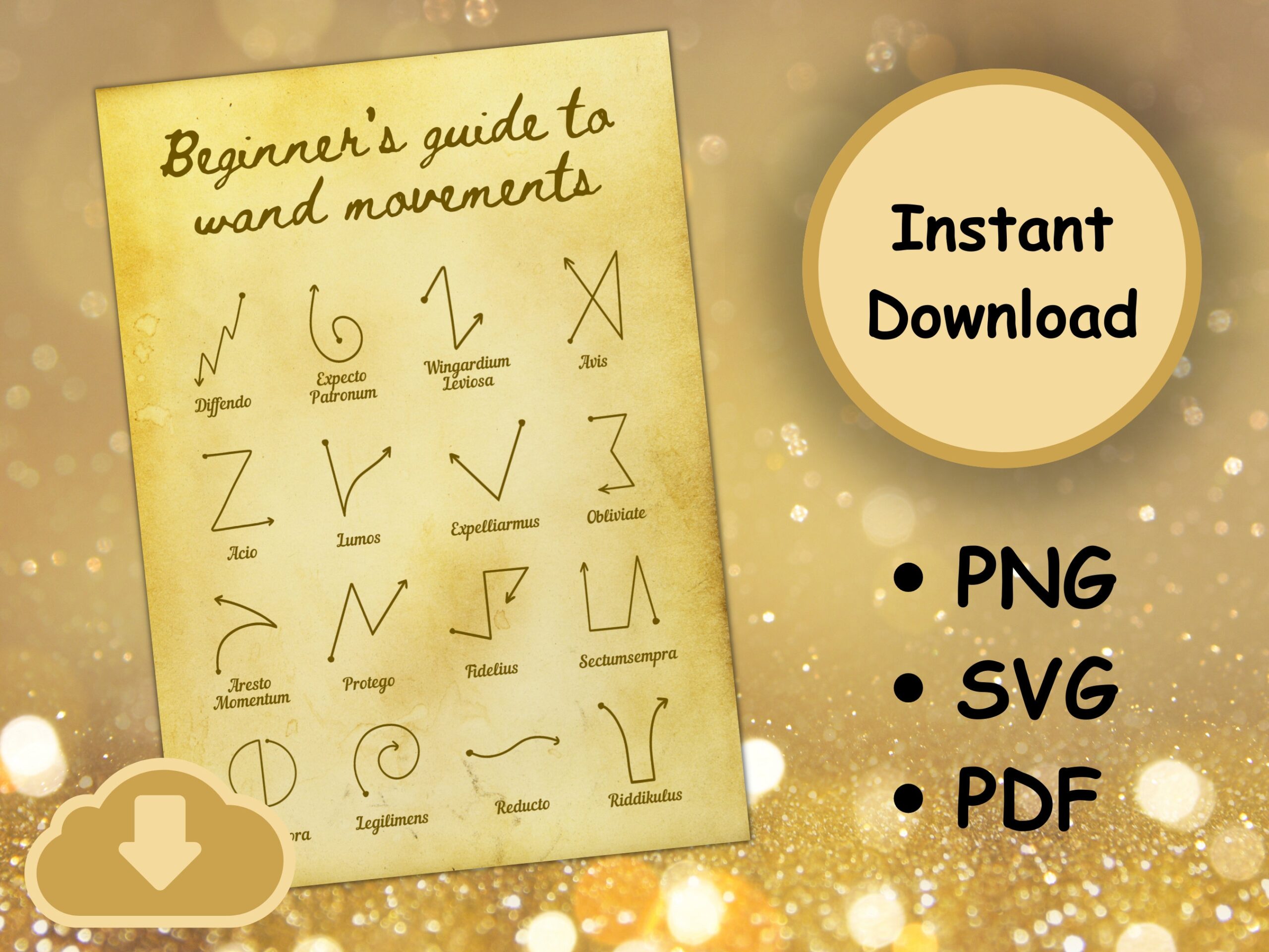 Harry Potter Wand Motions Free Printable