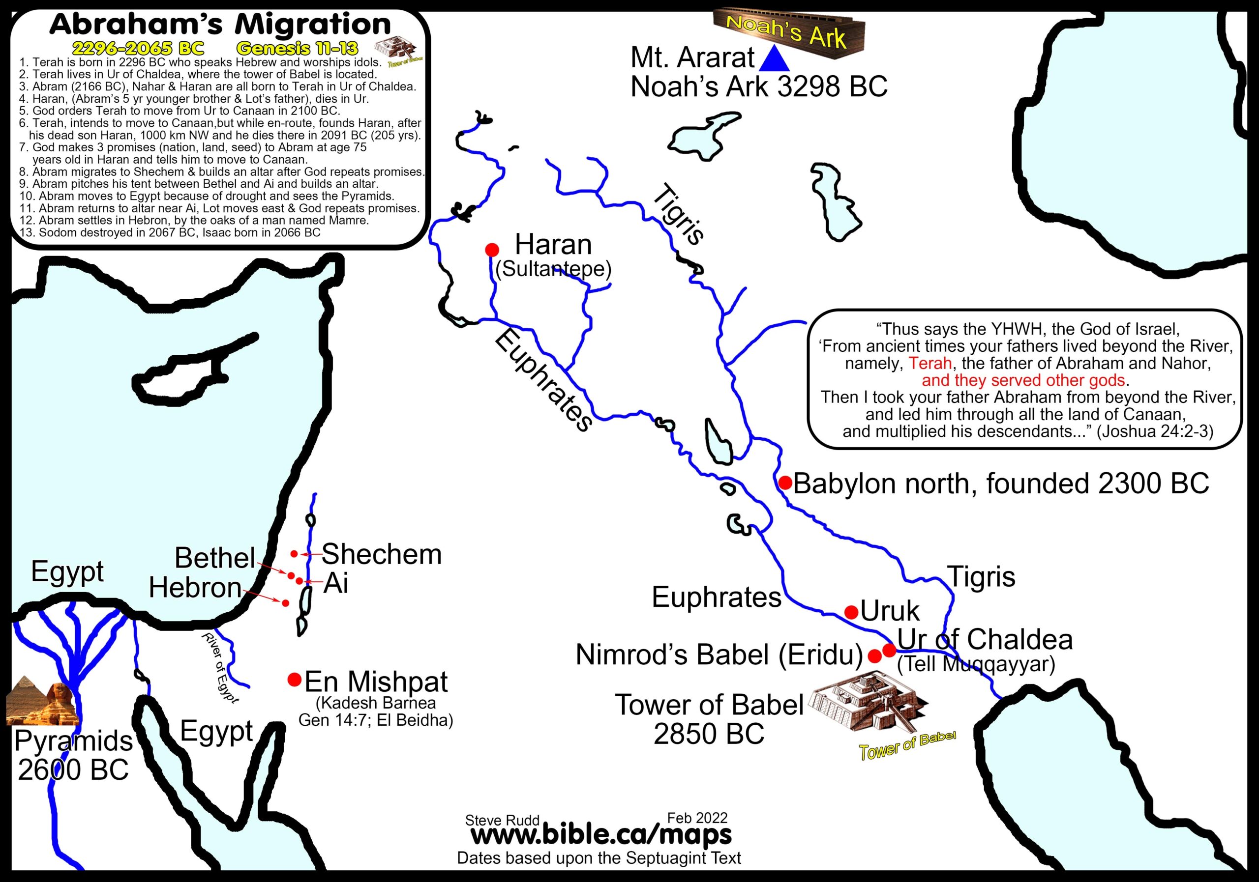 Bible Maps Abraham s Journey 2085 2073 BC Abram s Migration