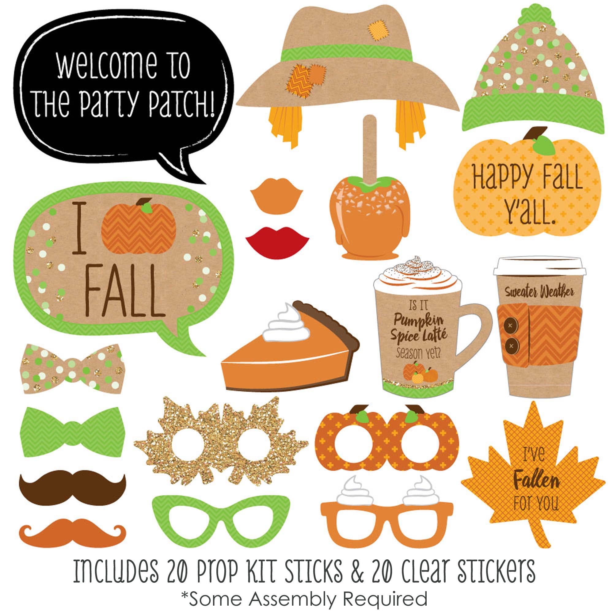Big Dot Of Happiness Pumpkin Patch Fall Halloween Or Thanksgiving Party Photo Booth Props Kit 20 Count Walmart