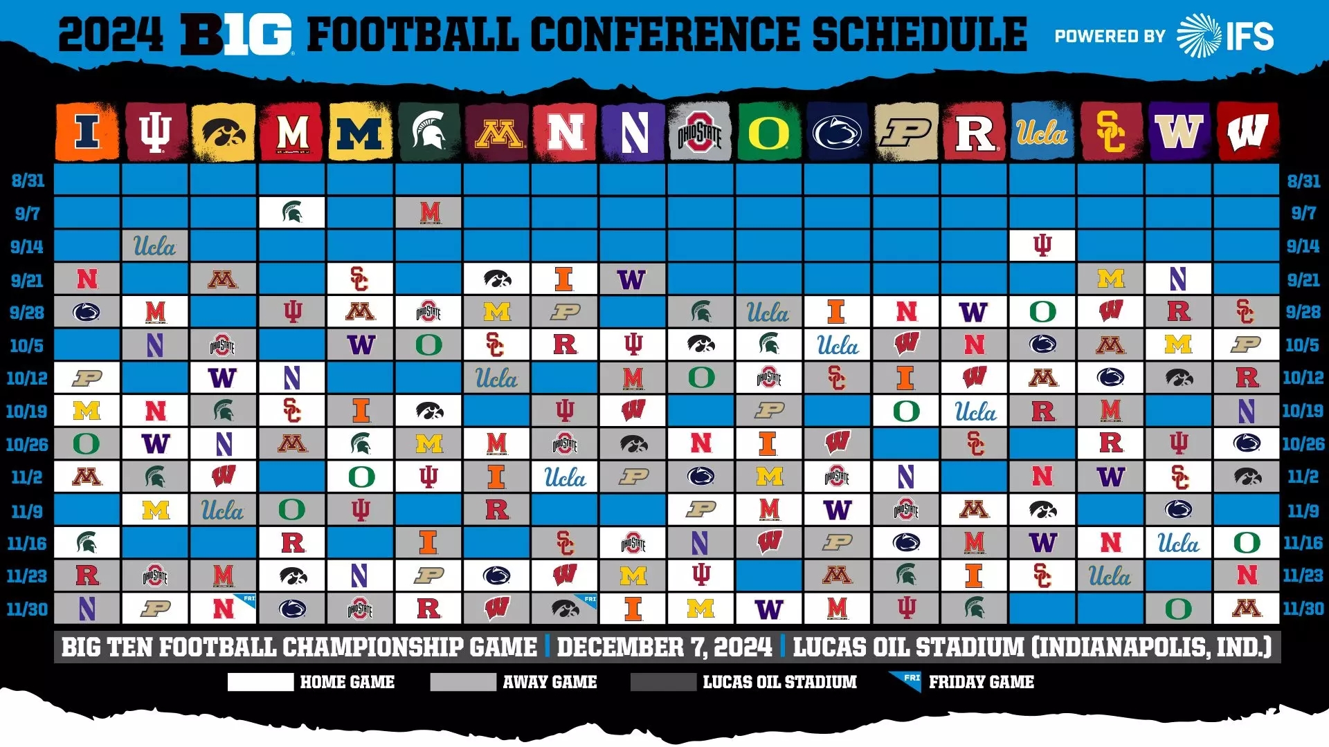 Big Ten Announces 2024 Husky Football Conference Schedule University Of Washington Athletics