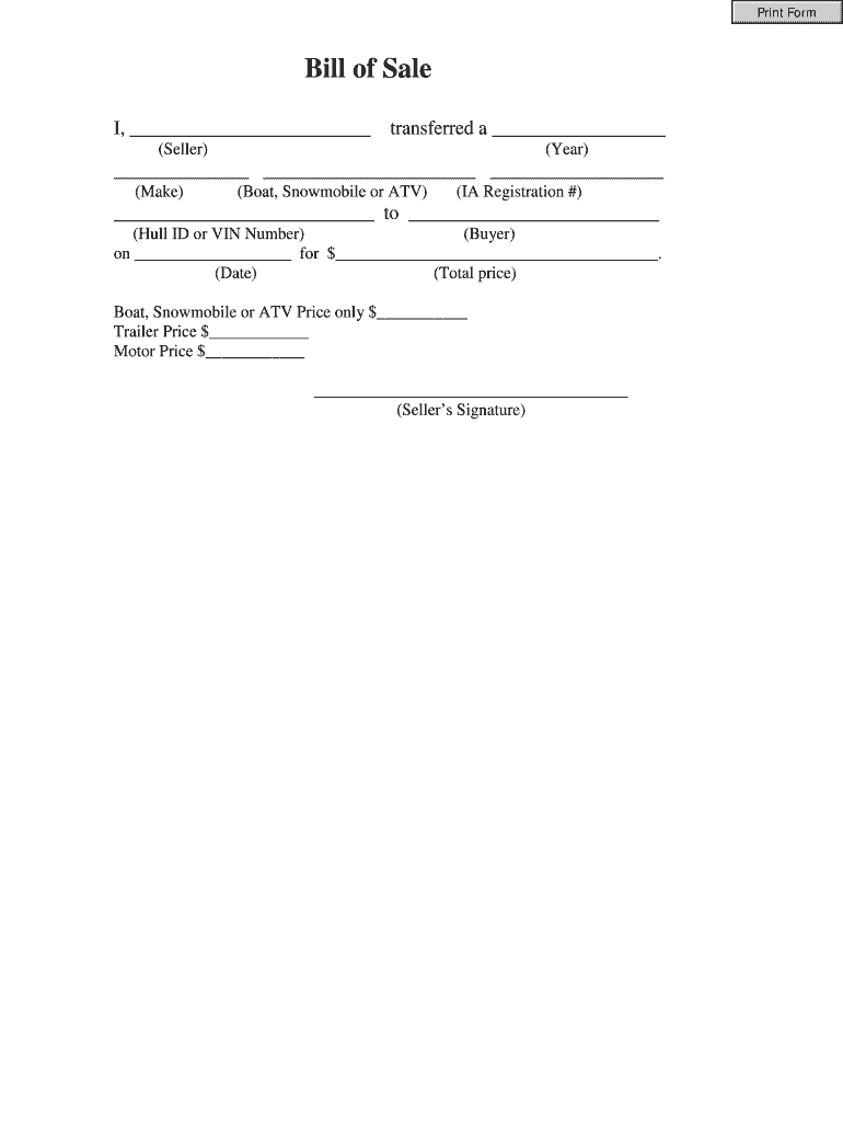 Bill Of Sale 4 Wheeler Fill Online Printable Fillable Blank PdfFiller
