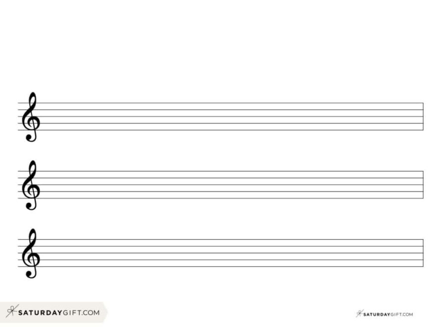 Blank Sheet Music 100 Free Printable Staff Paper Templates SaturdayGift
