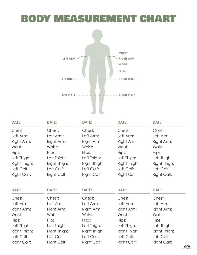 Printable Spreadsheet/Template For Clothing Measurements