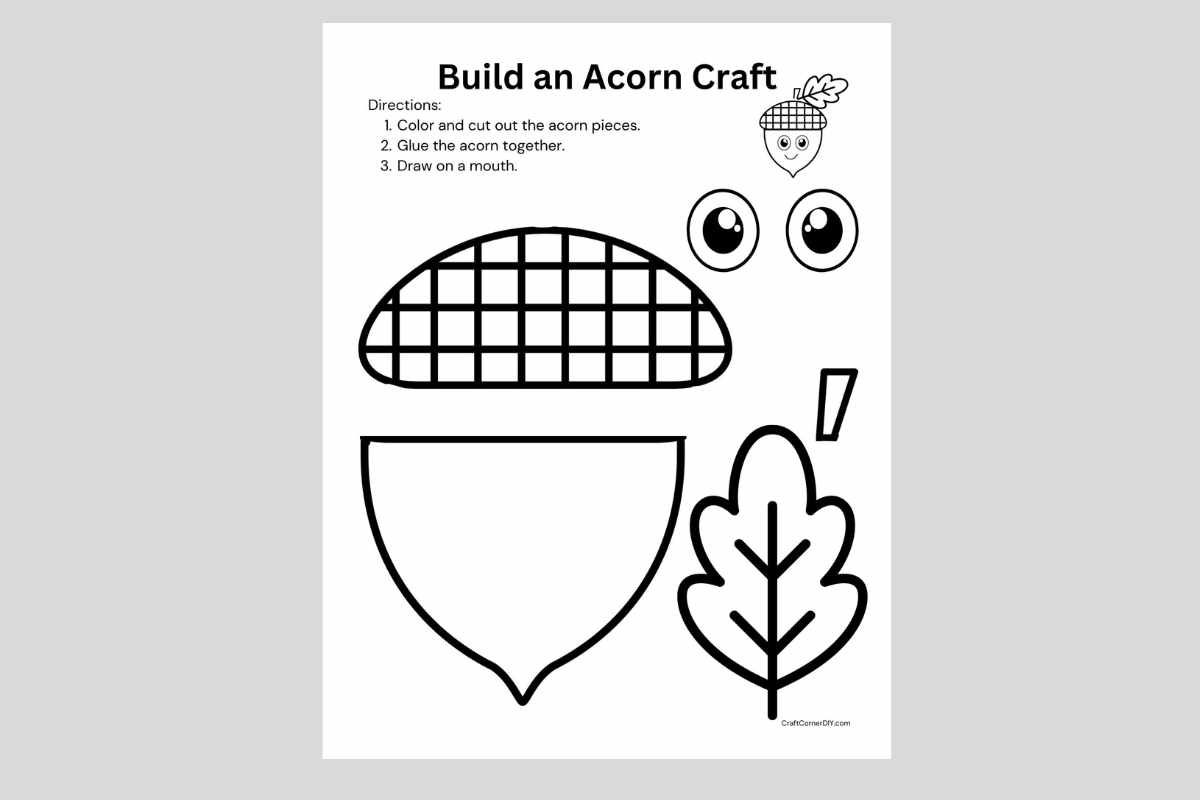 Build An Acorn Craft Free Printable Fall Craft Craft Corner DIY