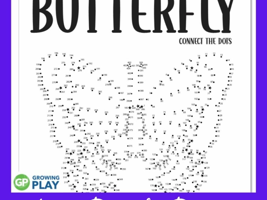 Butterfly Dot To Dot FREE PDF Printable Growing Play