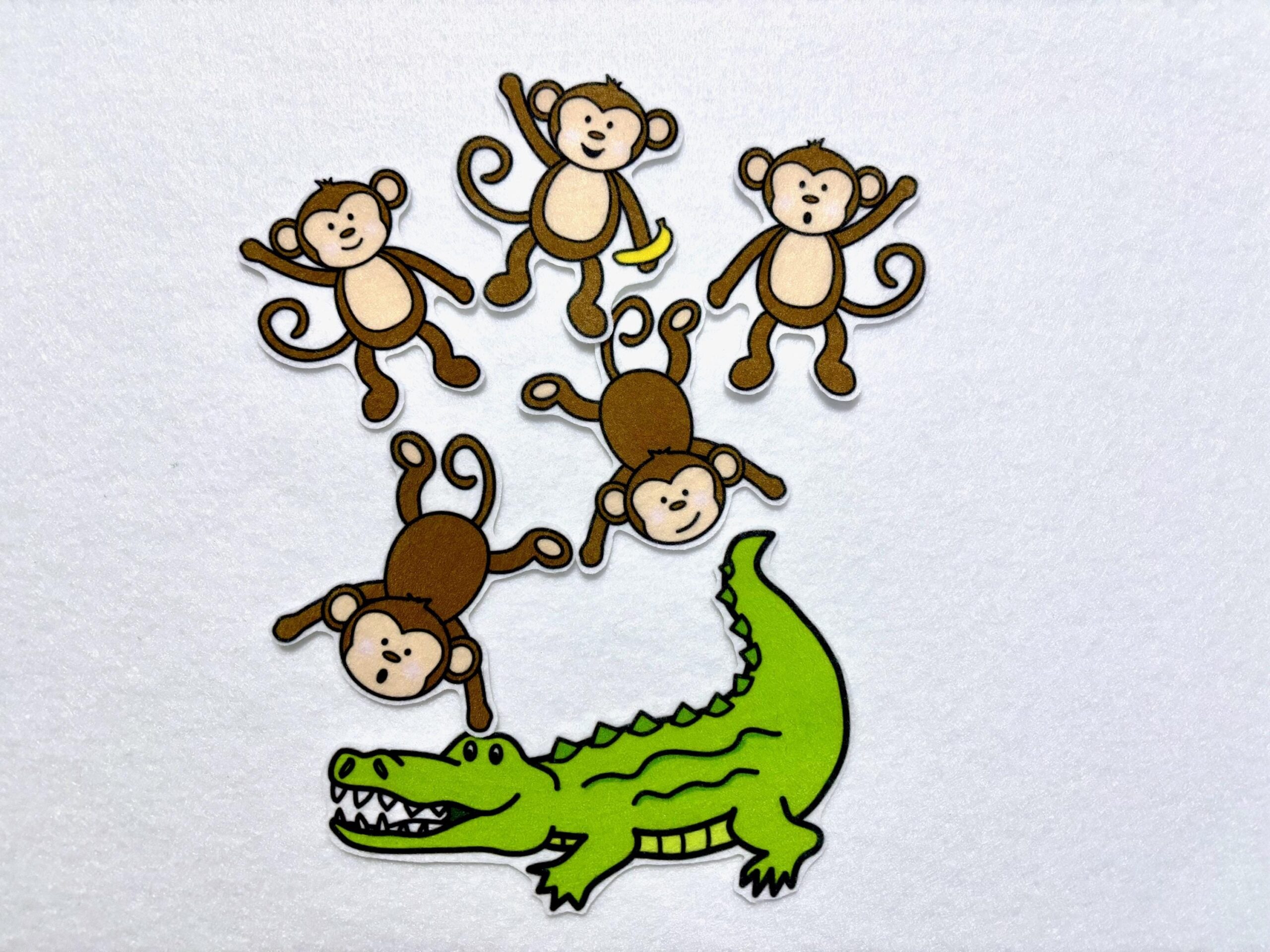 Buy Five Little Monkeys Swinging In Tree Felt Stories Flannel Stories Set Speech Therapy Nursery Rhyme toddler Busy Board 5 Monkeys Online In India Etsy
