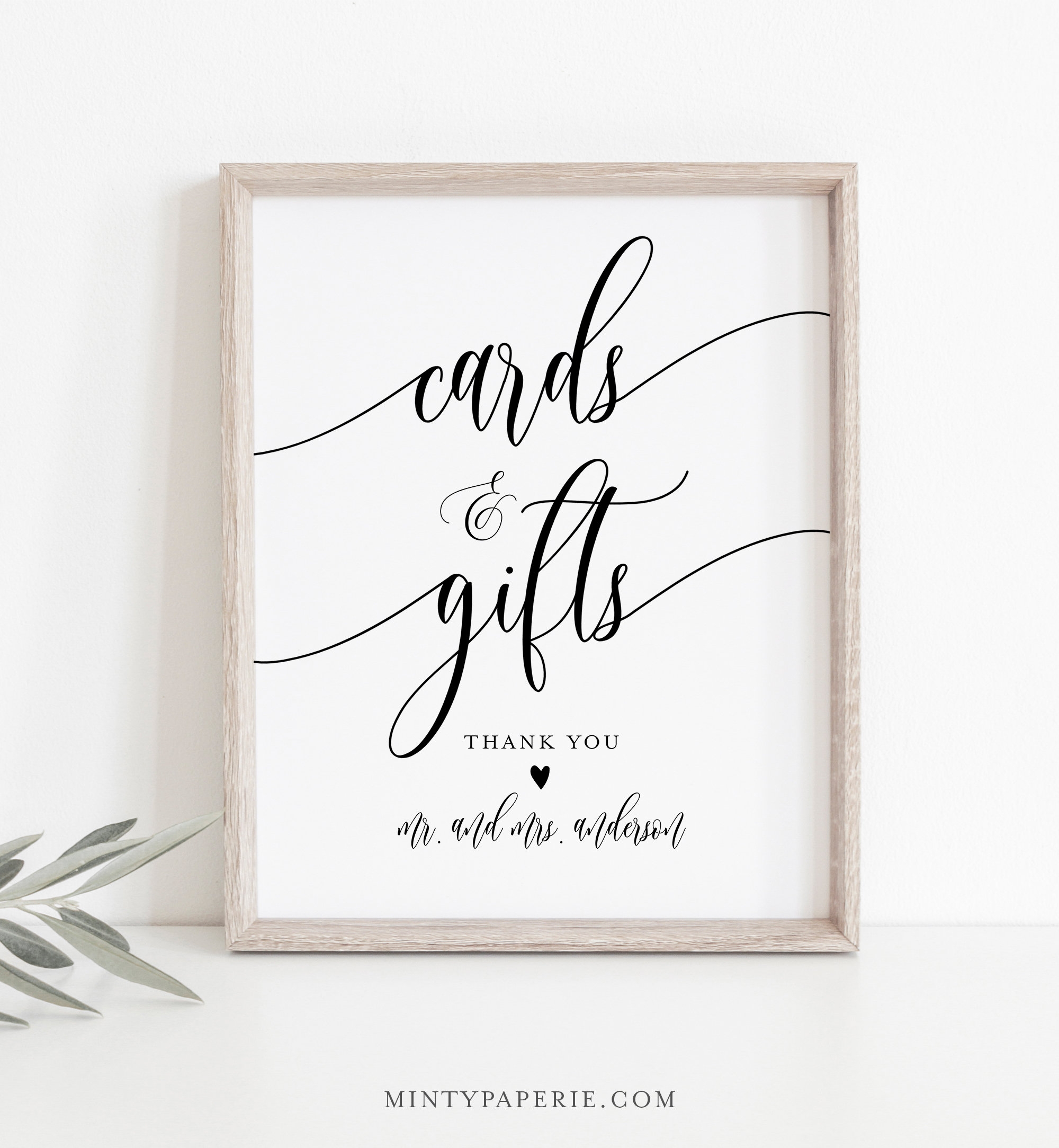 Cards And Gifts Sign Printable Wedding Gift Editable Template Modern Calligraphy Tabletop Sign Instant Download Templett 8x10 008 08S
