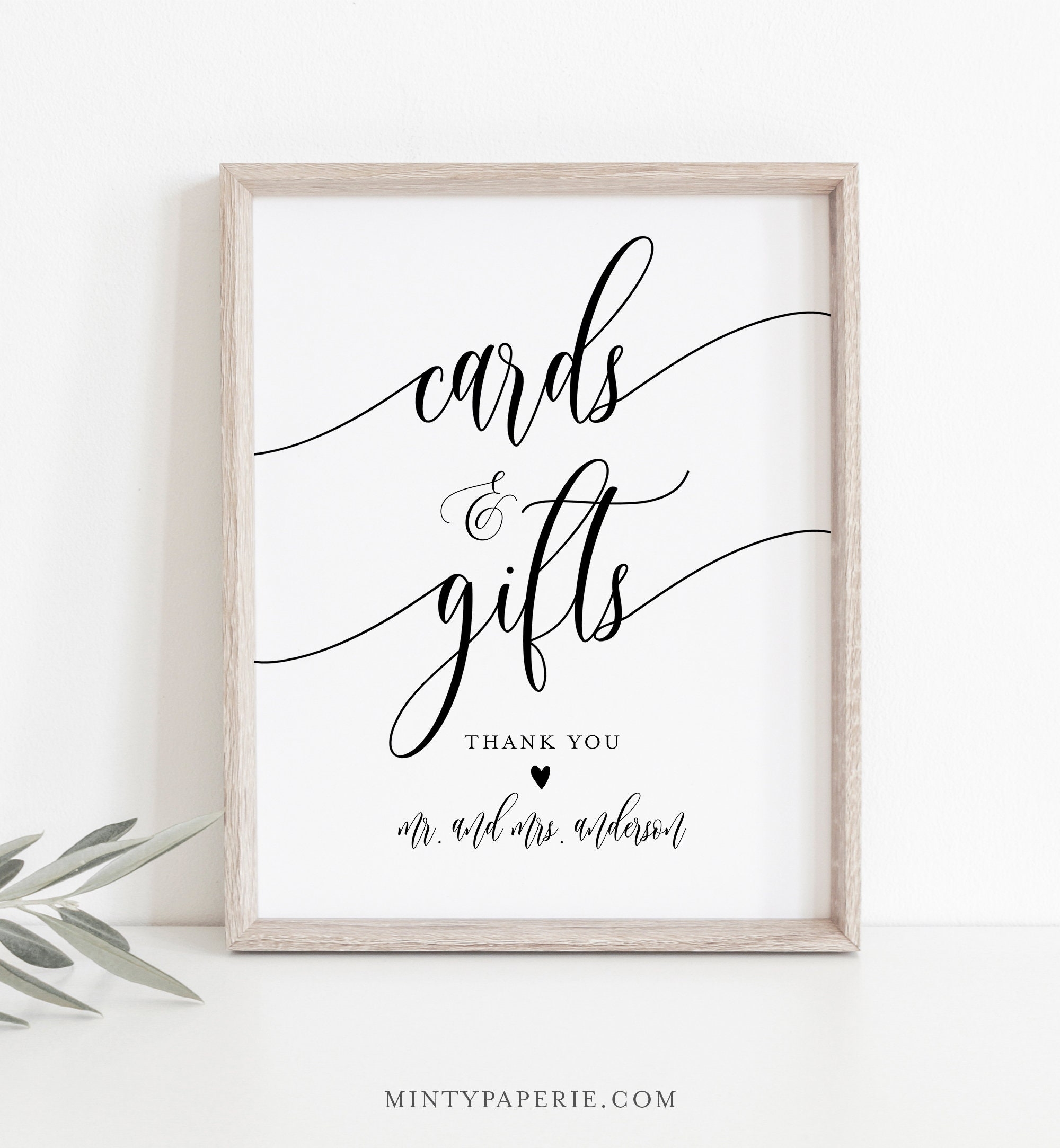 Cards And Gifts Sign Printable Wedding Gift Editable Template Modern Calligraphy Tabletop Sign Instant Download Templett 8x10 008 08S