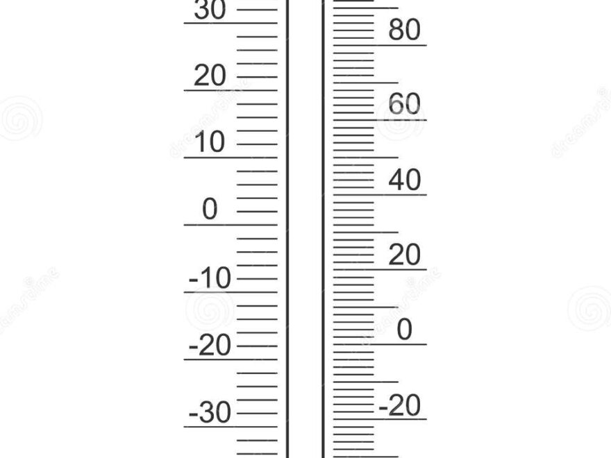 Celsius And Fahrenheit Meteorological Thermometer Degree Scale With Glass Tube Silhouette Template For Outdoor Stock Vector Illustration Of Ruler Tracker 262253026