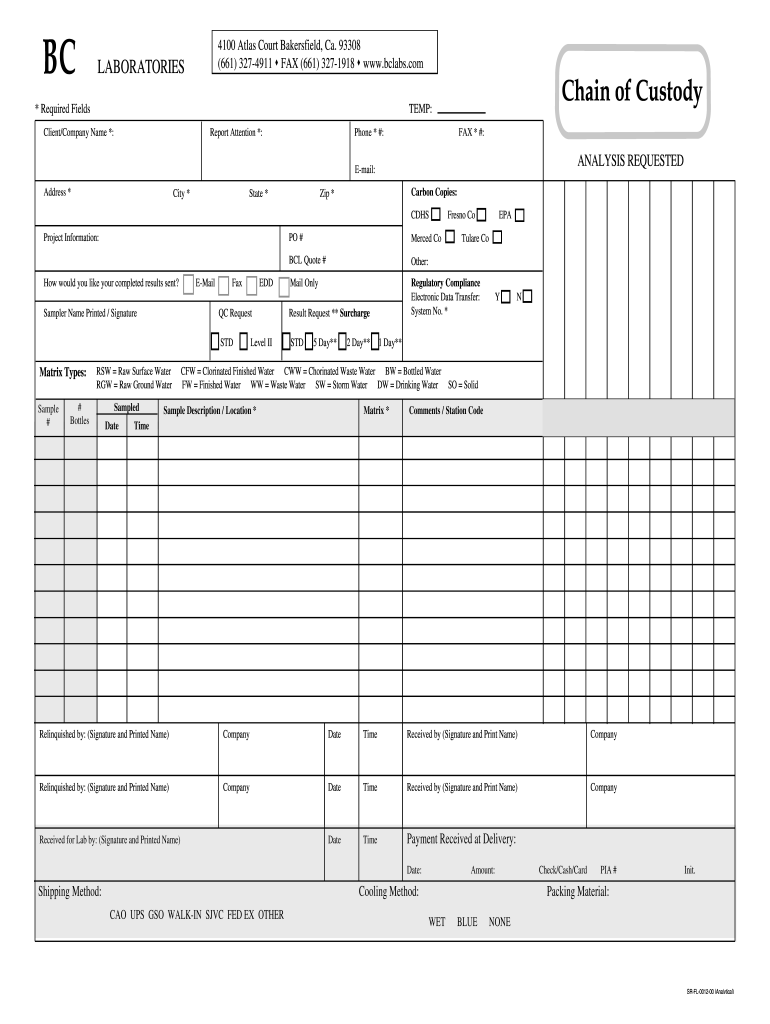 Chain Of Custody Form Template Word Fill Out Sign Online DocHub