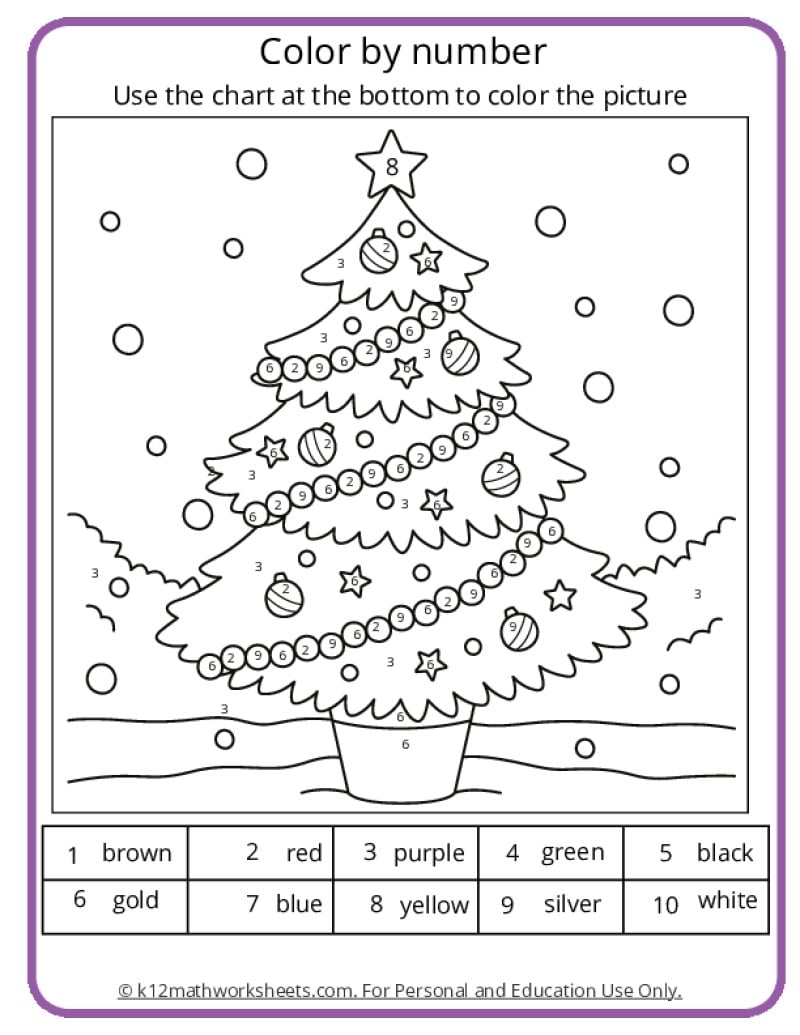 Christmas Color By Number Pages