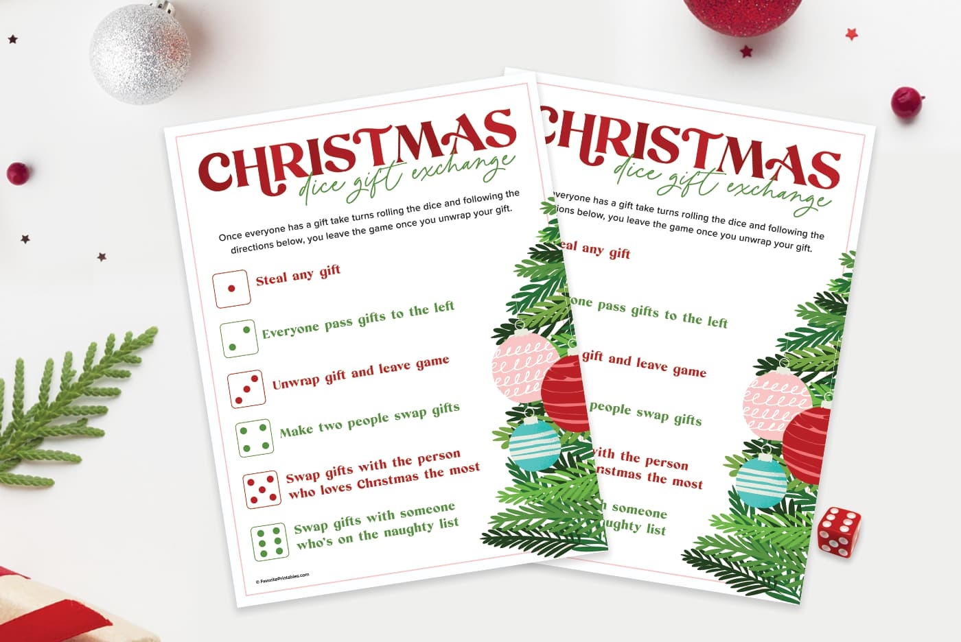 Printable Christmas Gift Exchange Games