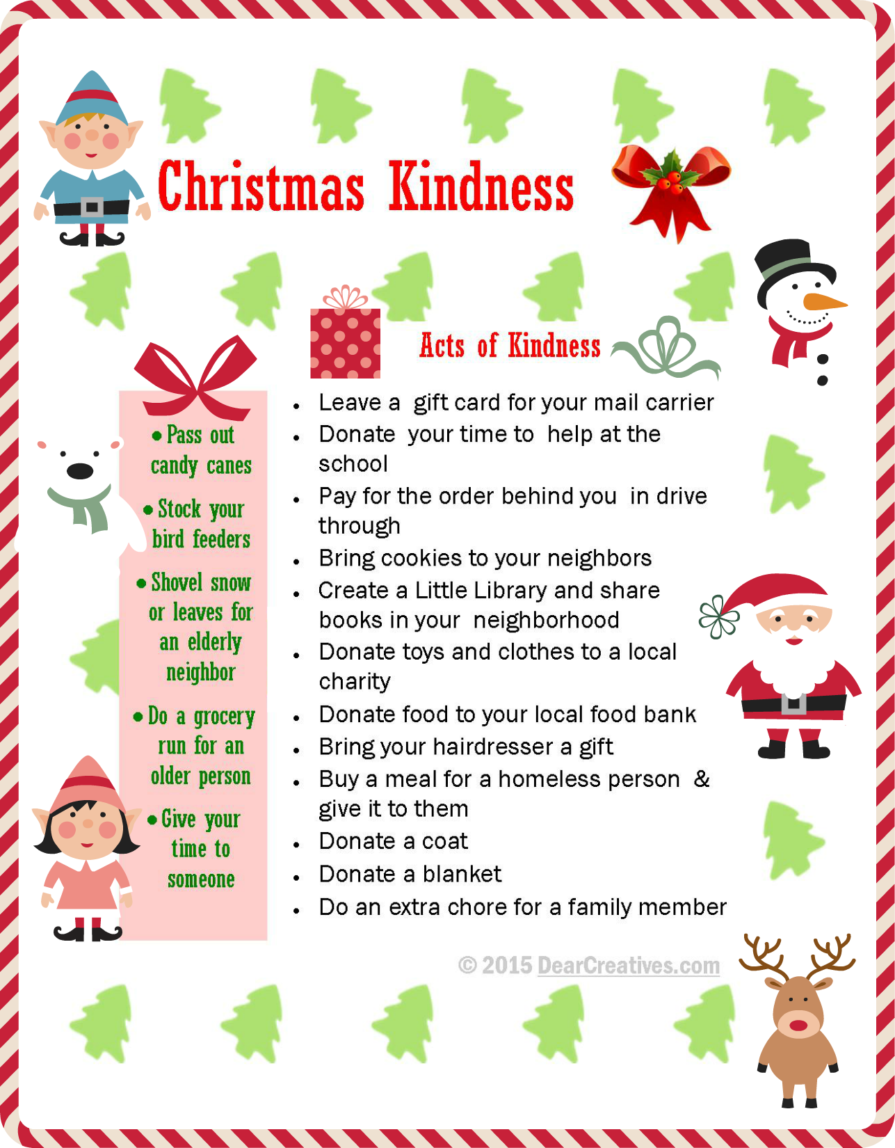 Christmas Kindness Printable Ideas For Radom Acts Of Kindness