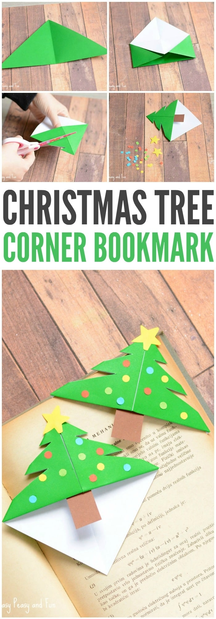 Christmas Tree Corner Bookmarks Origami For Kids Easy Peasy And Fun