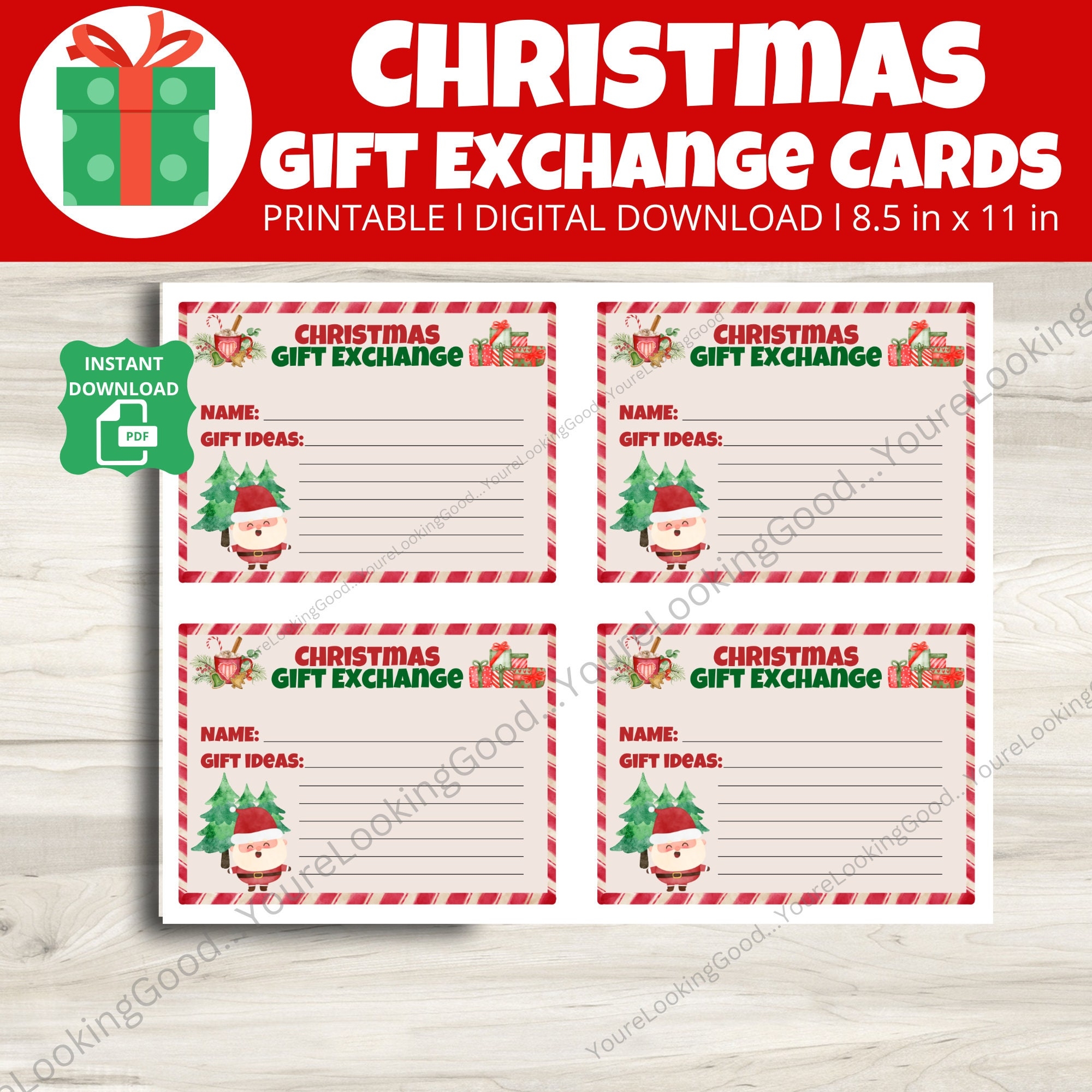 Christmas Wish List Template For Gift Exchange Christmas Gift List Printable PDF Form Secret Santa Template Xmas Gift Exchange Cards 2025 Etsy