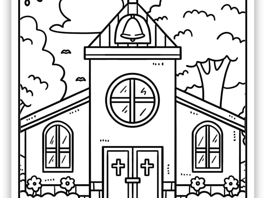 Church Coloring Pages Free PDF Printables