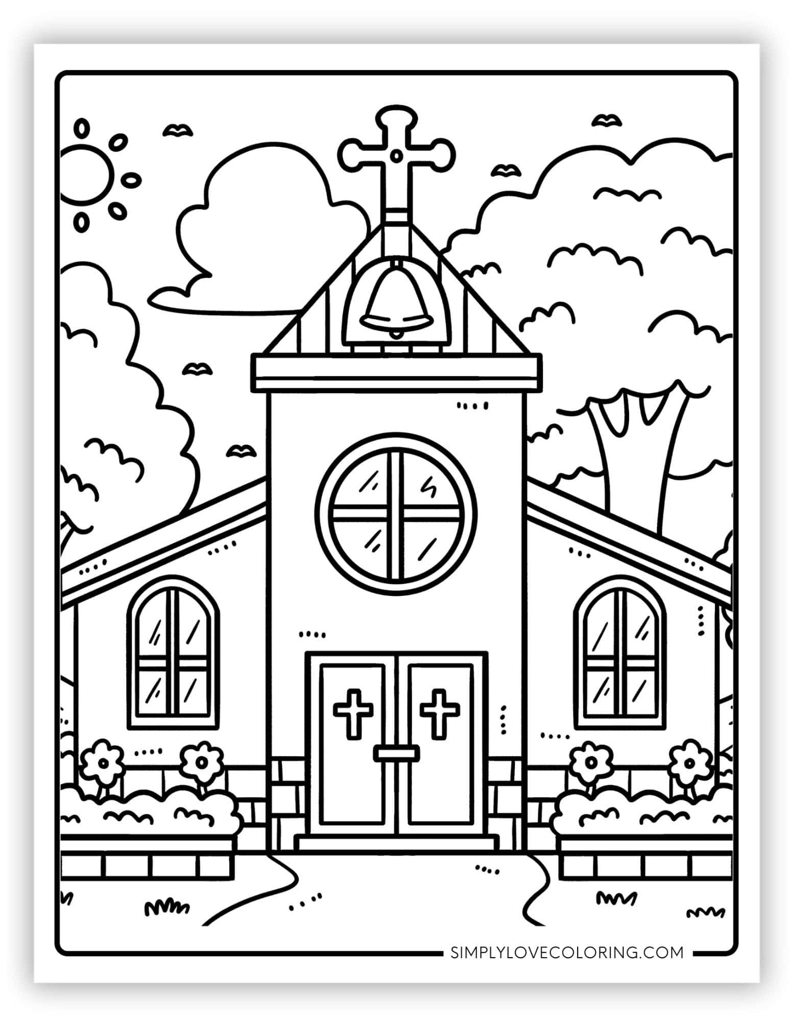 Church Coloring Pages Free PDF Printables 