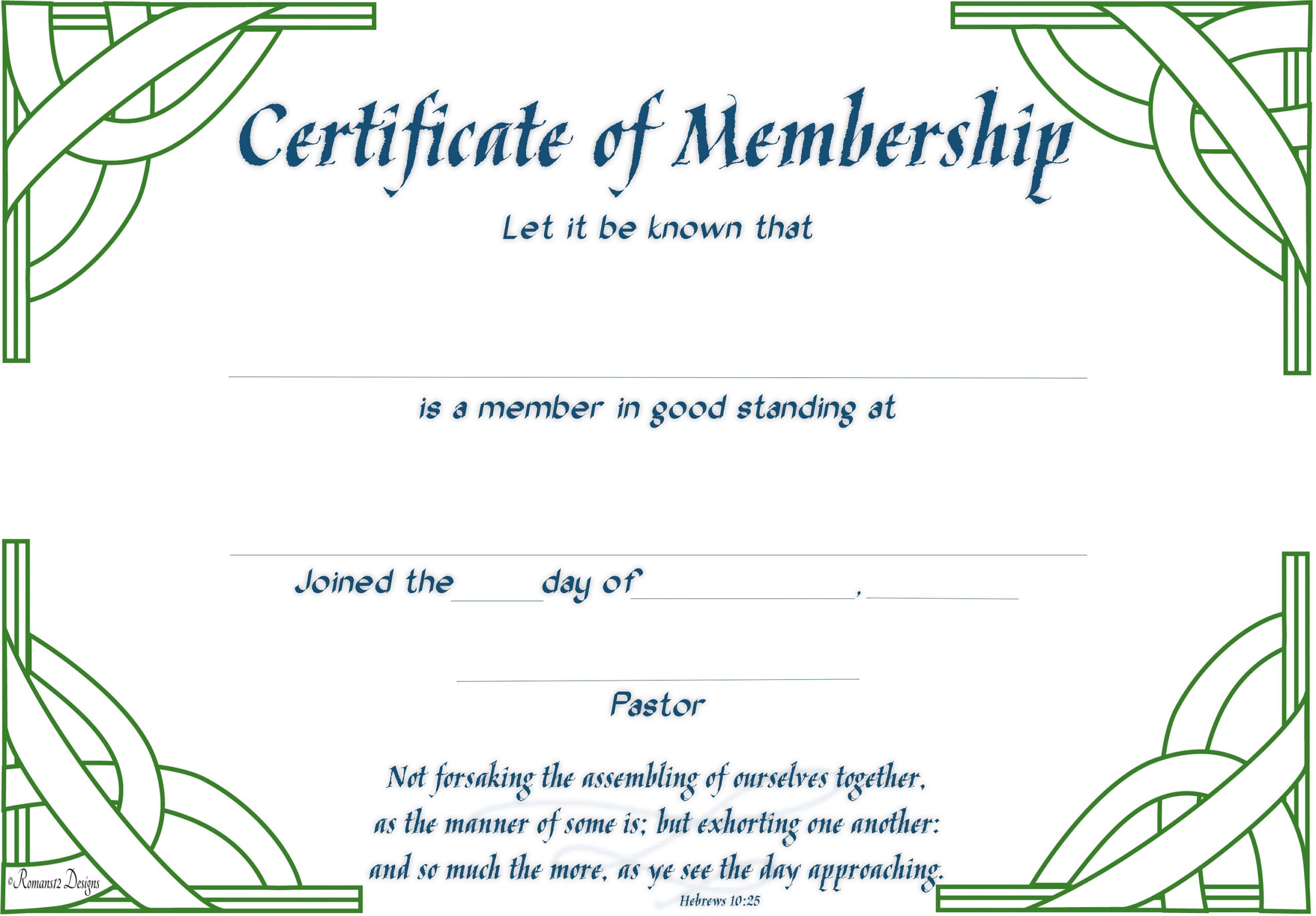 Free Printable Church Membership Certificates