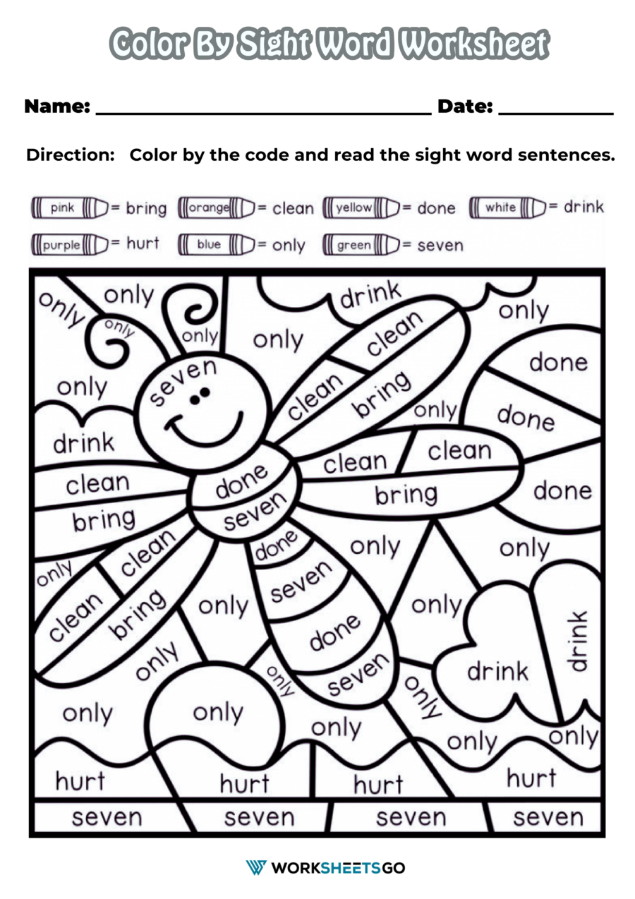 Free Printable Sight Word Coloring Pages