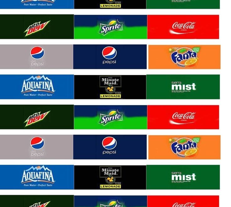 Colorful Pepsi Company Logo Labels
