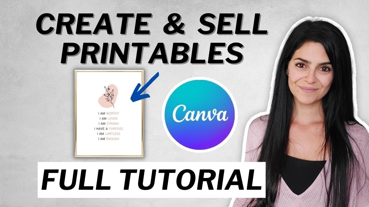 Create PRINTABLE Wall Art In Canva To Sell On Etsy Step By Step Process YouTube