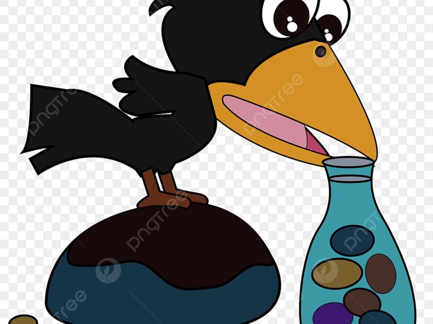 Crow Clipart Transparent PNG Hd A Crow Drinks Water Throwing Stones Water Bottle Crow Bird Birds Childrens Story PNG Image For Free Download