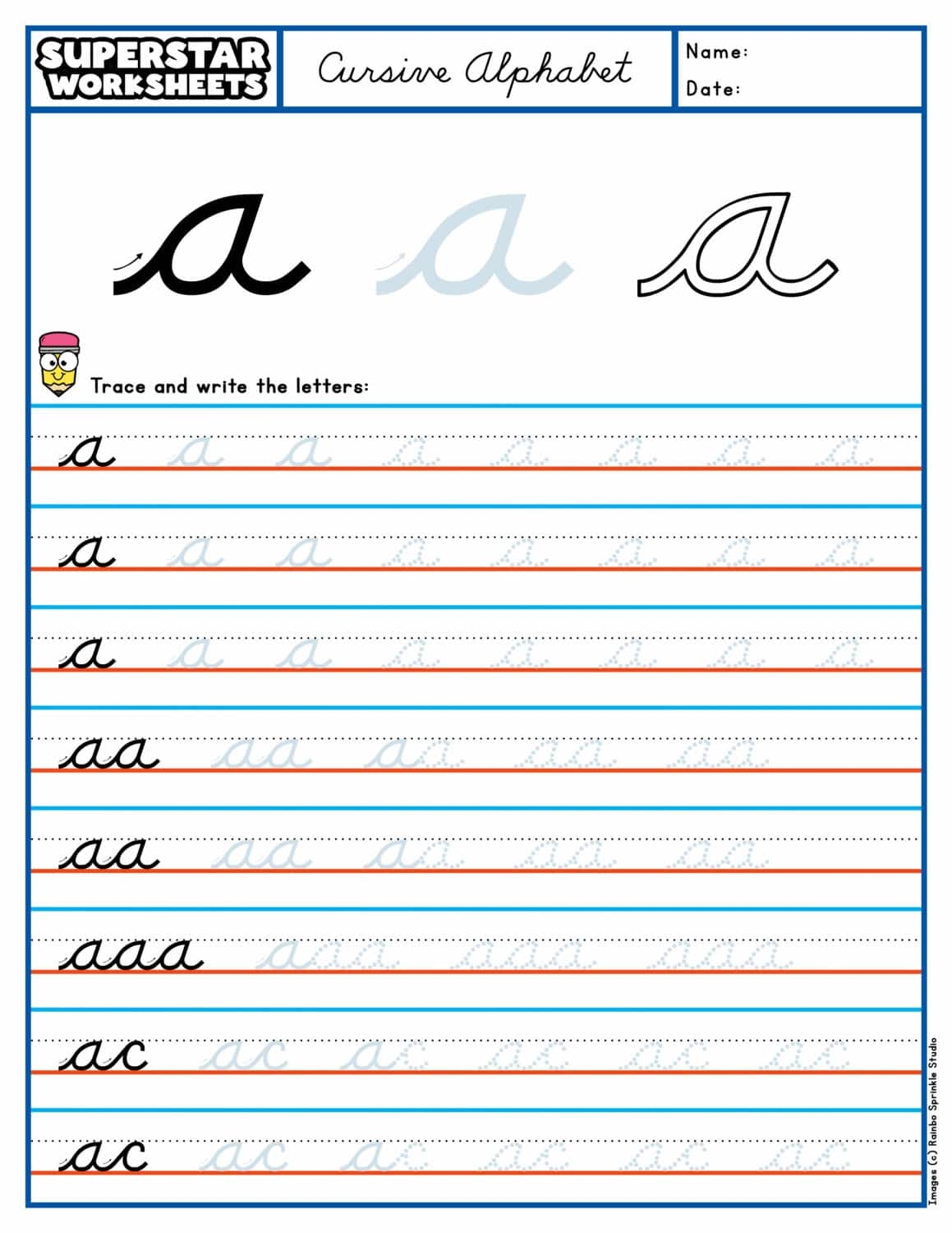Cursive Handwriting Superstar Worksheets