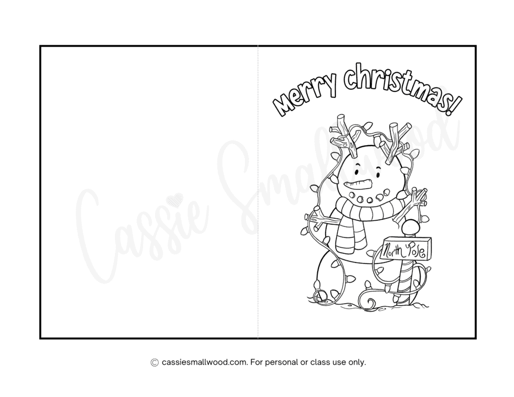 CUTE Christmas Cards To Color Cassie Smallwood