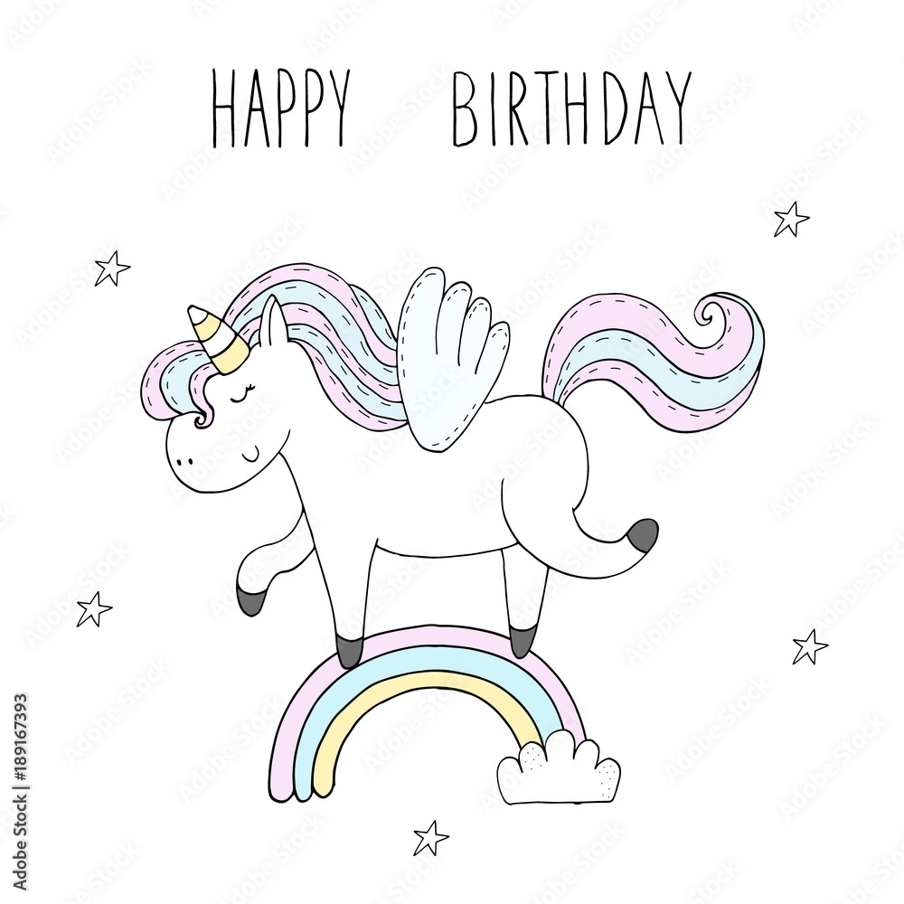 Unicorn Birthday Card Free Printable