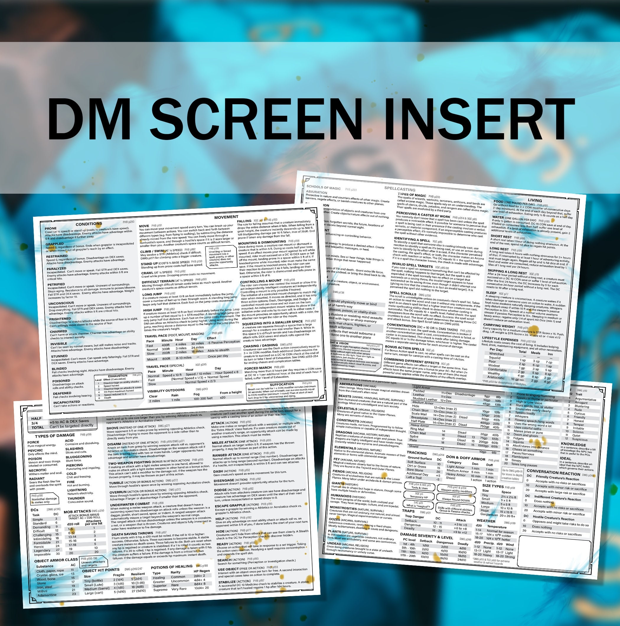 D D Printable Dungeon Master Screen Insert Etsy New Zealand