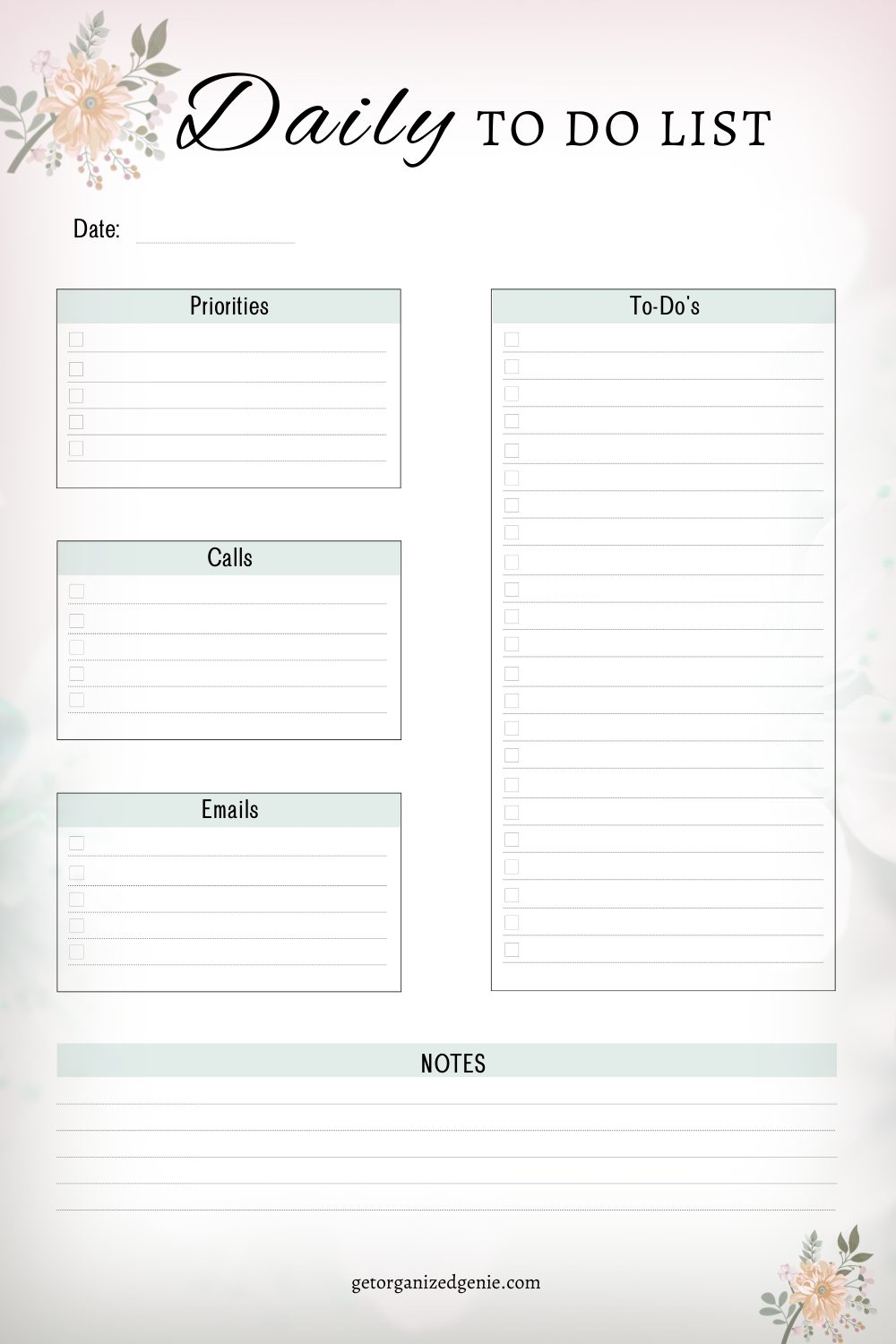 Daily To Do List Printable