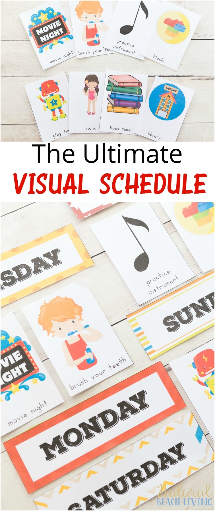 Daily Visual Schedule For Kids Free Printable Natural Beach Living