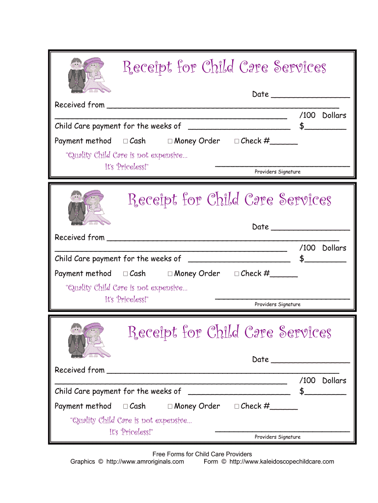 Daycare Receipt Fill Out Sign Online DocHub