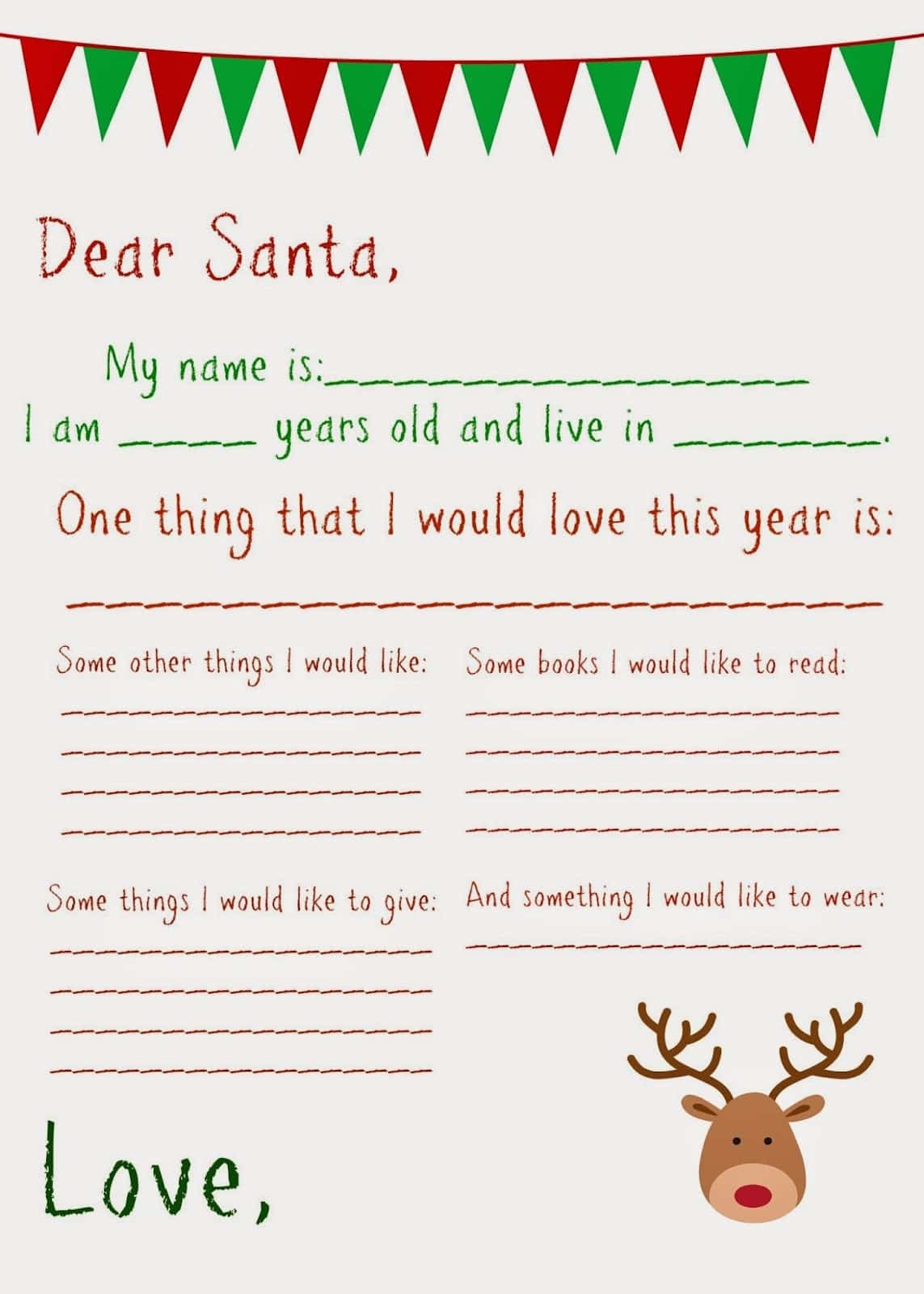 Printable Santa Letter For Kids