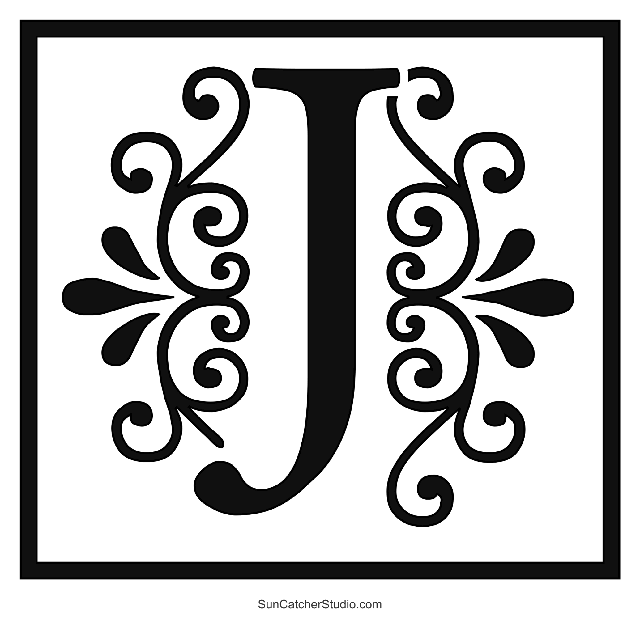 Decorative Letters Large Monogram Ornamental Font Lettering Free Printables Monograms Design Tools Patterns DIY Projects