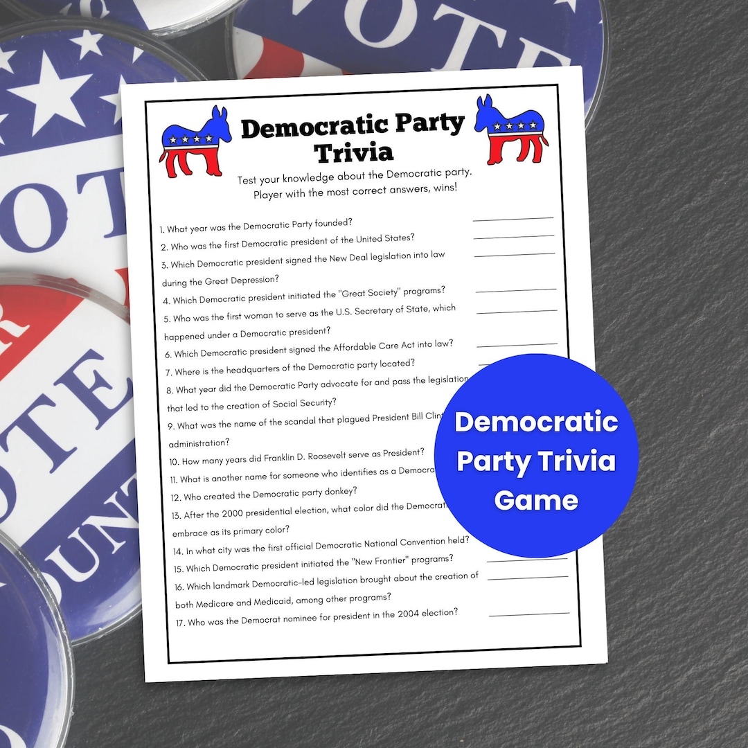 Democrat Or Republican Quiz For Students Printable