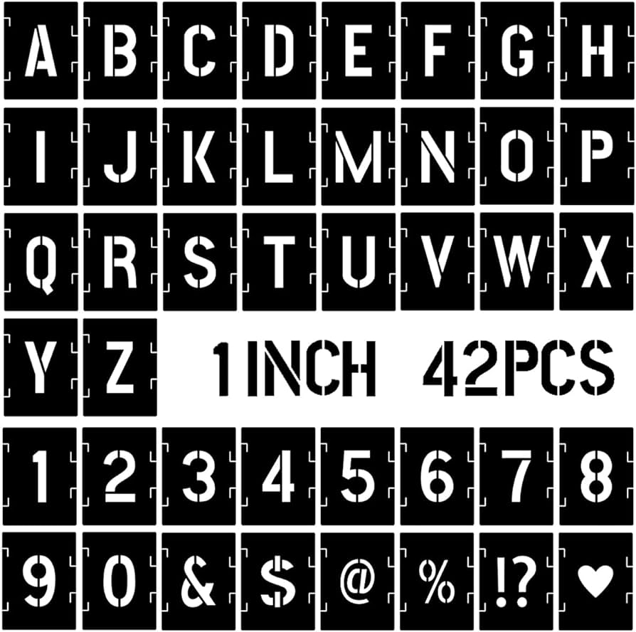 Dequera 1 Inch Letter Stencils Symbol Numbers Craft Stencils 42 Pcs Alphabet Stencils Letter Stencil Interlocking Stencil Kit Reusable Plastic Stencils Letters And Numbers Stencil Kit Amazon in Home Kitchen