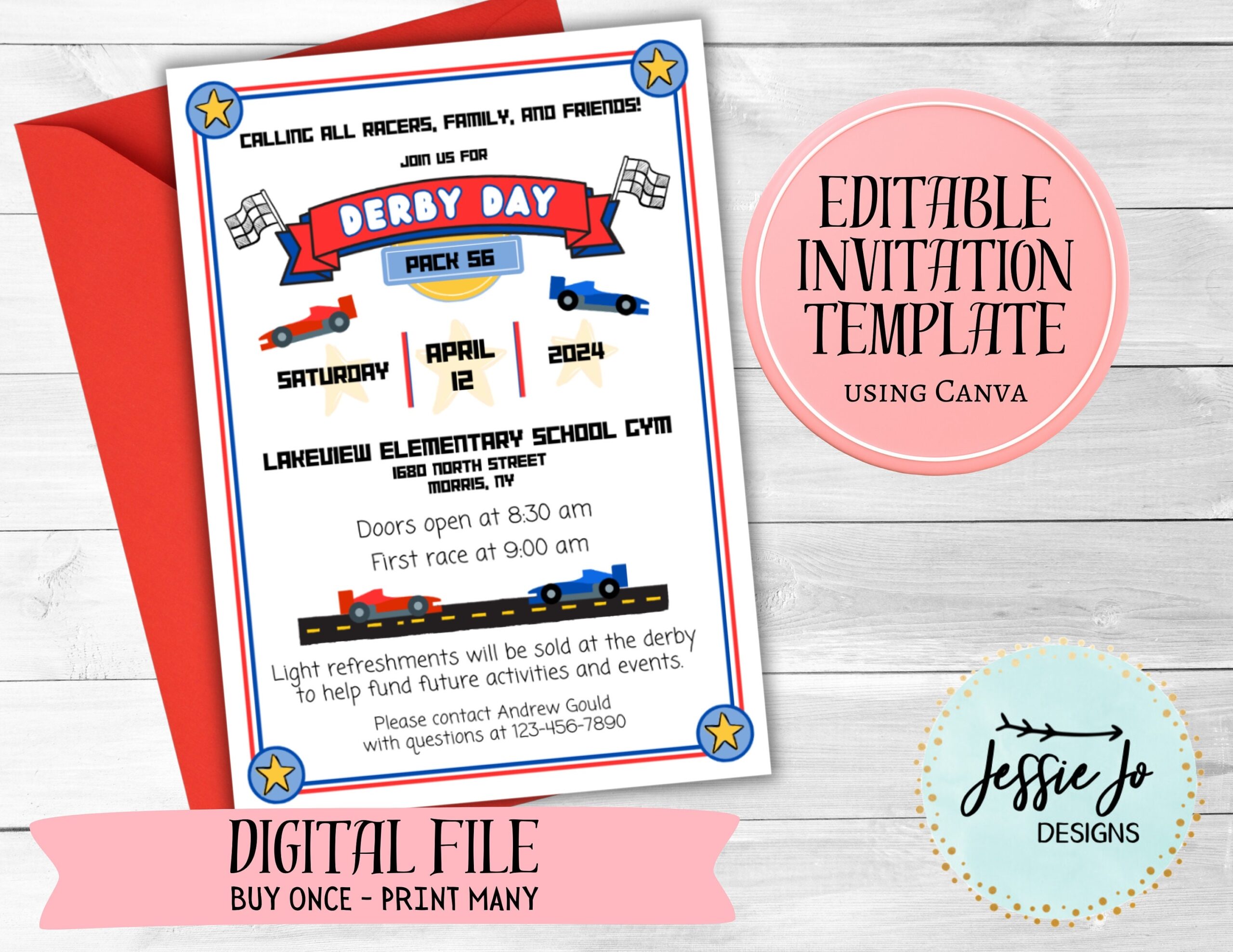 Derby Day Editable Invitation Template Canva Template Instant Access Etsy