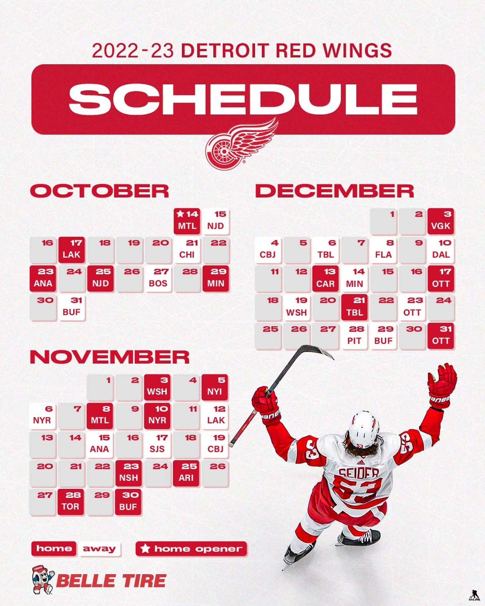 Detroit Red Wings On X Our Full 2022 23 Regular Season Schedule Https t co libCikXFl7 Https t co C3c7hZn1Ac Https t co 1ctQmEumeU X