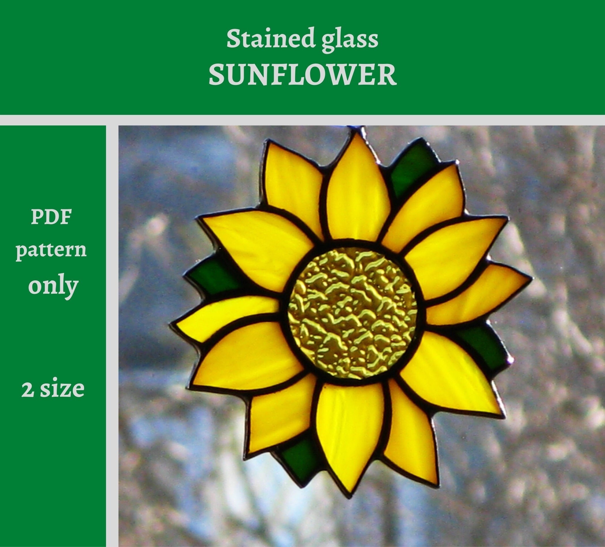 DIGITAL DOWNLOAD Pattern Stained Glass Sunflower Suncatcher Pattern PDF Etsy UK