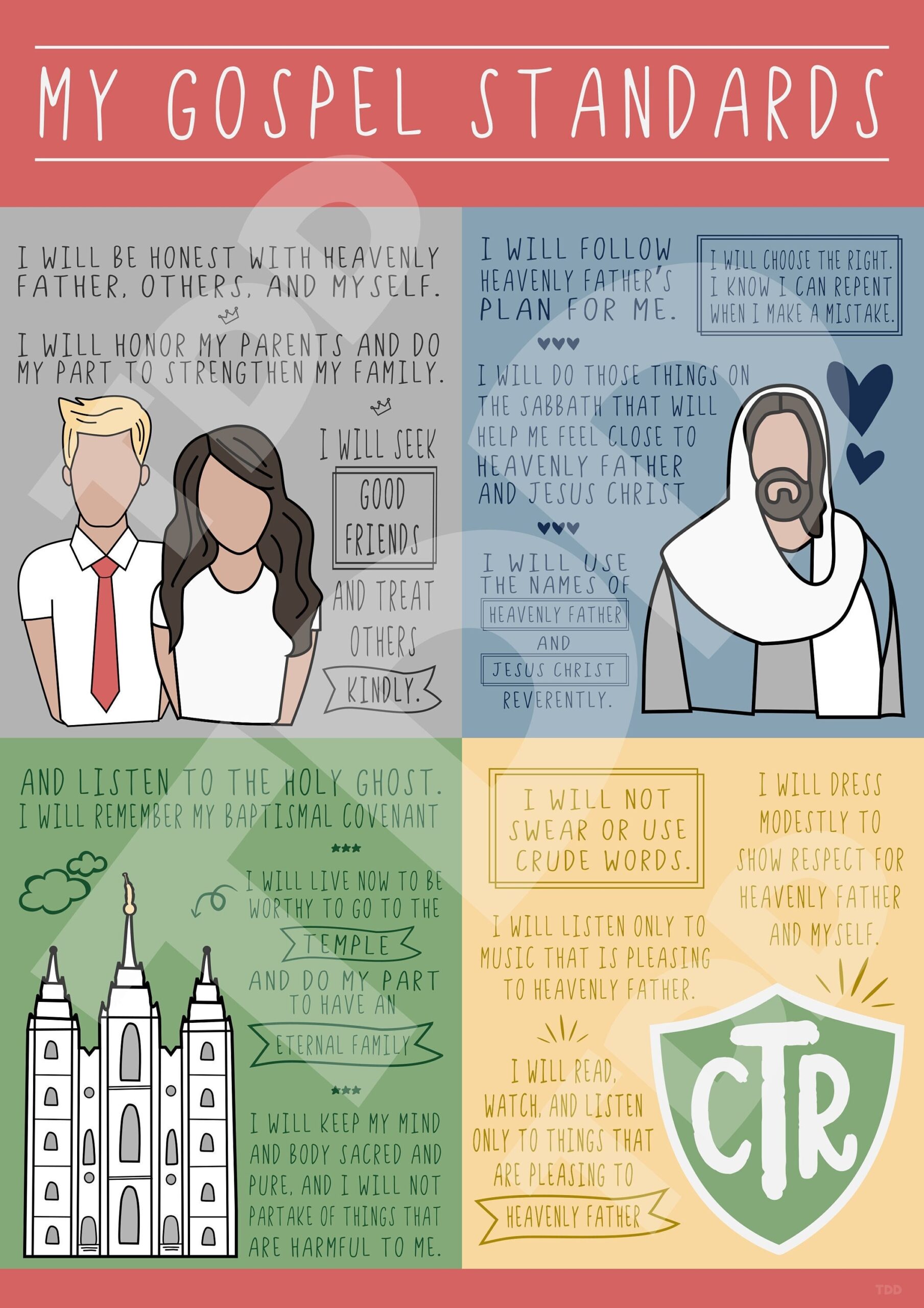 My Gospel Standards Printable Cards