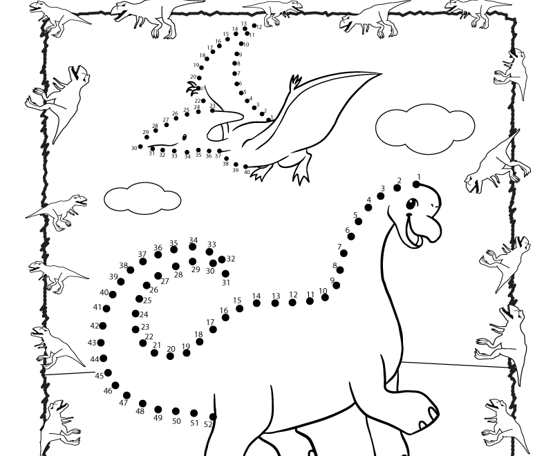 Dinosaur Connect The Dots Worksheet Free Printable Digital PDF